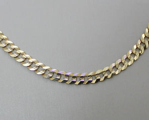 Solid 10k Gentle Concave Curb chain 6.6 mm 22”