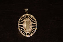 Load image into Gallery viewer, 10k Mother Mary Pendant with Cubic Zirconia border.