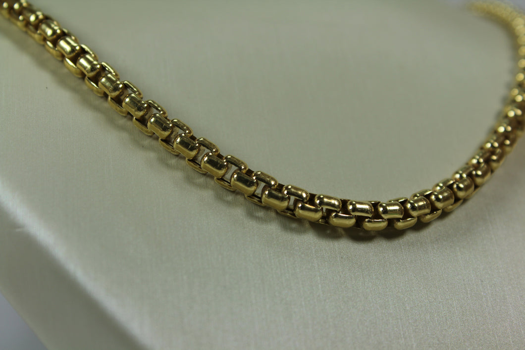 Hollow 10k rounded box chain 5mm width 30”