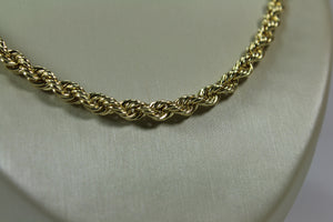 Hollow 10k Rope chain 5.3mm wide  26”