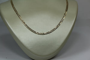 Solid 10k 2 Tone Pave Cuban chain 3.6 mm 18”