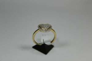 10k Yellow diamond cluster heart ring