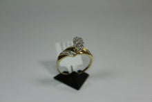 Load image into Gallery viewer, R0571: 10k 2 tone cluster with 0.05ct diamond ring