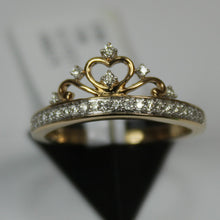 Load image into Gallery viewer, R00571:10k Crown ring with 0.17ct diamond
