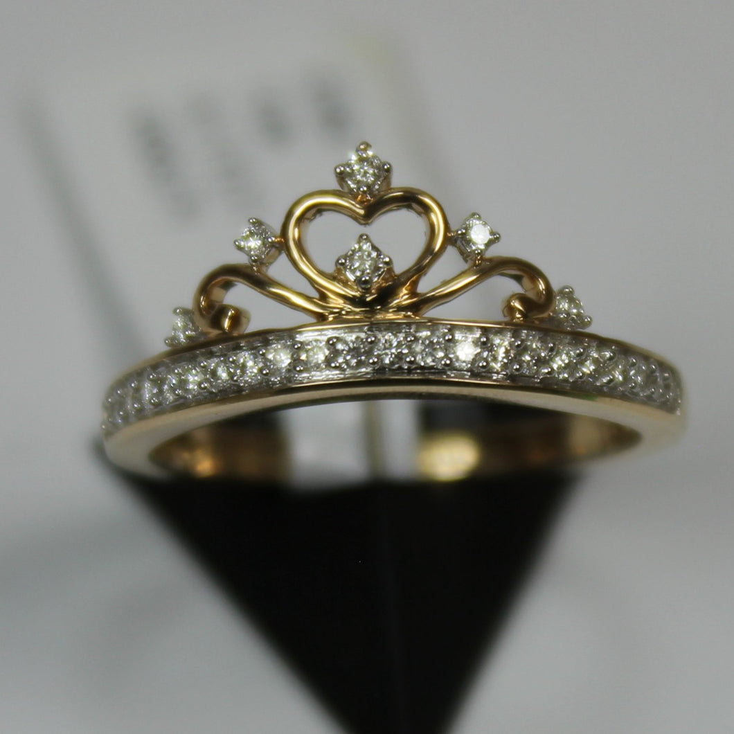 R00571:10k Crown ring with 0.17ct diamond