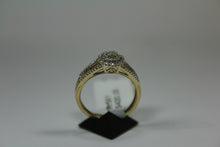 Load image into Gallery viewer, R0561: 10k cluster stone halo ring with 0.20ct diamonds.