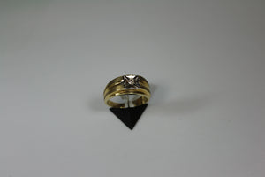 2 tone 10k men's diamond ring with 0.10ct.