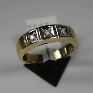 2 tone 10k men's diamond ring 0.10ct
