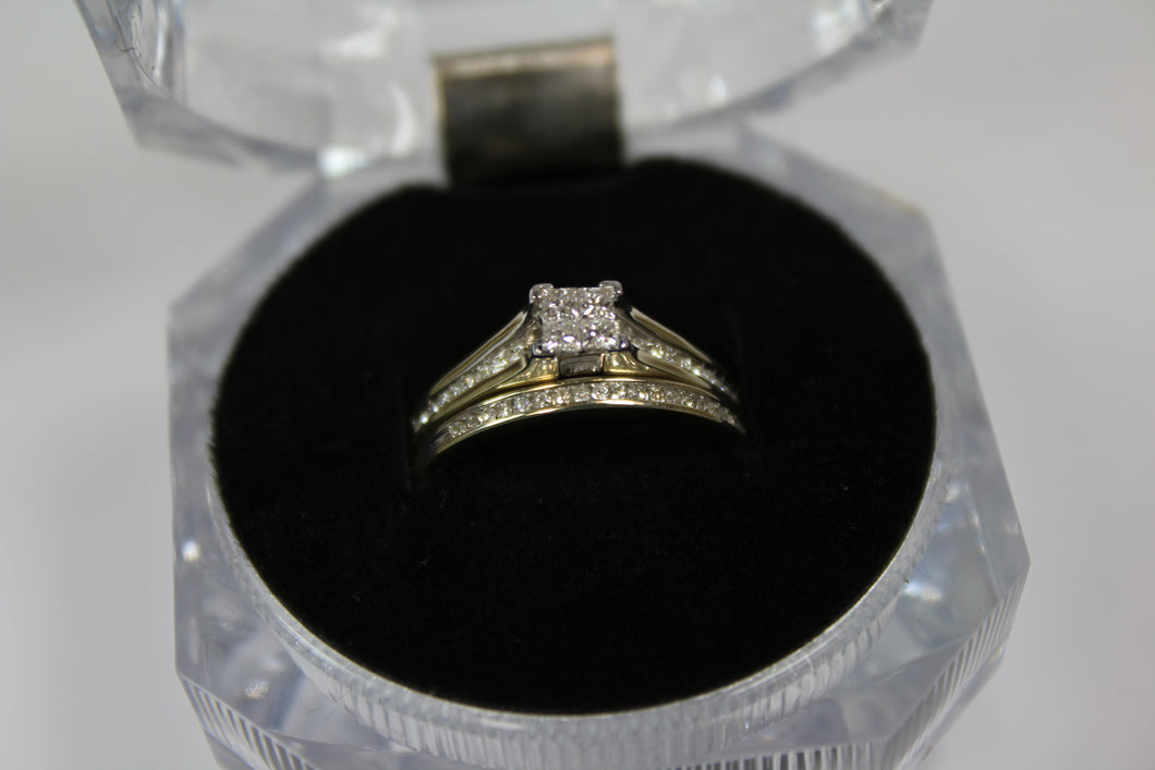 R0053: 10k ladies wedding set made of 0.50ct diamond.