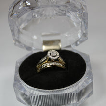 Load image into Gallery viewer, R0065: 10k 3 set wedding rings. 0.48ct total diamond weights.