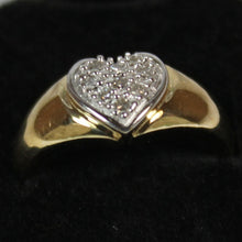 Load image into Gallery viewer, 10k heart ring with 0.10ct diamond