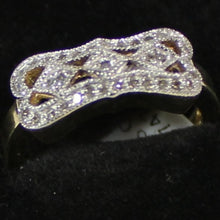 Load image into Gallery viewer, 14k pattern top ring with 0.25ct diamond.