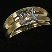 Load image into Gallery viewer, 10k 2 tone Men&#39;s Ring with 0.10ct diamond.