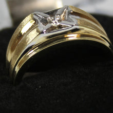 Load image into Gallery viewer, 10k 2 tone Men&#39;s Ring with 0.10ct diamond.
