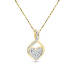 Load image into Gallery viewer, FS1015: 10k 0.10 ct TW diamond infinity heart pendant with box chain