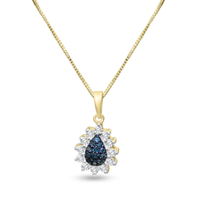 Load image into Gallery viewer, FS1009: 10k 0.27 ct TW blue diamond pendant with box chain