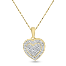Load image into Gallery viewer, FS1000: 10k 0.20 ct TW diamond heart pendant this pendant with a box chain