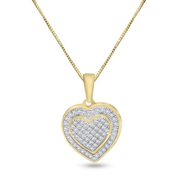 FS1000: 10k 0.20 ct TW diamond heart pendant this pendant with a box chain