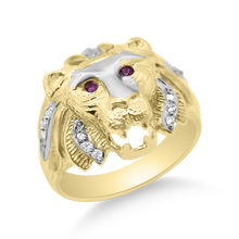 Load image into Gallery viewer, Men&#39;s Lion Ring Swarovski zirconia