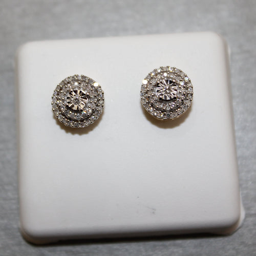 0.25ct double halo screwback diamond earring