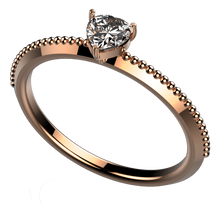 Load image into Gallery viewer, MD1007: Customizable Birthstone everyday ring with milgrain and knife edge band