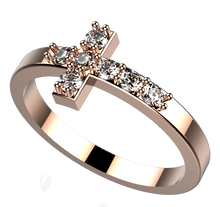 Load image into Gallery viewer, MD1013: Cross ring with Swarovski zirconia