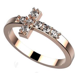 MD1013: Cross ring with Swarovski zirconia