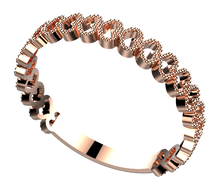 Load image into Gallery viewer, MD1020: Heart Eternity Ring with Milgrain - Stackable with sizing bar