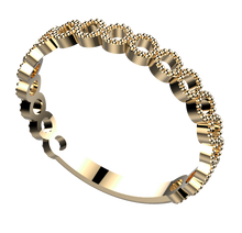 Load image into Gallery viewer, MD1021: Round Eternity Ring with Milgrain - Stackable with sizing bar