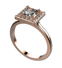 Load image into Gallery viewer, RR-289: Halo engagement ring with Swarovski zirconia