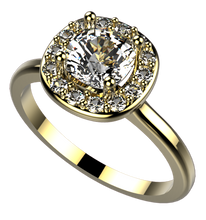 Load image into Gallery viewer, RR-286: Halo engagement ring with Swarovski zirconia