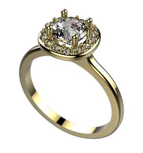 RR-286: Halo engagement ring with Swarovski zirconia