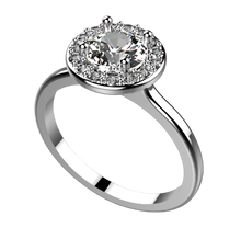Load image into Gallery viewer, RR-285: Halo engagement ring with Swarovski zirconia