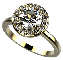 Load image into Gallery viewer, RR-285: Halo engagement ring with Swarovski zirconia