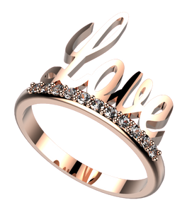 RR-287: Beautiful Love ring with cubic zirconia