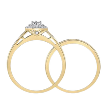 Load image into Gallery viewer, R0024: 10k Halo Pear wedding set 0.33ct diamond total weight