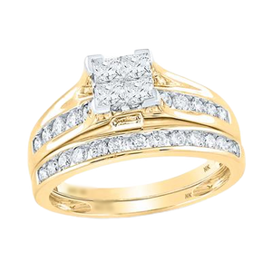 R059200: 14k ladies wedding set (2PCS) 1.00ct diamond