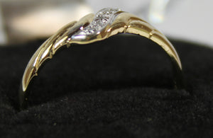 10k two tone ladies promise ring with 0.06ct of diamond