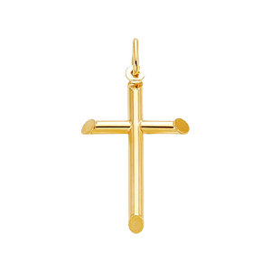 10k Small Tube cross / crucifix pendant