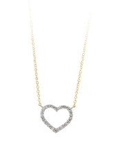 Load image into Gallery viewer, 10k Swarovski Zirconia Heart pendant with adjustable 18&quot; Rolo chain
