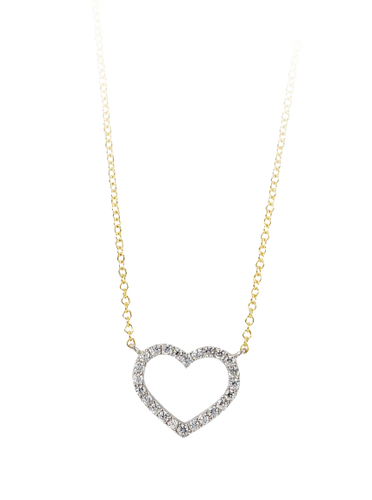 10k Swarovski Zirconia Heart pendant with adjustable 18