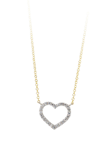 10k Swarovski Zirconia Heart pendant with adjustable 18" Rolo chain