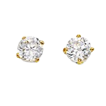 Load image into Gallery viewer, 14k 3mm Swarovski Zirconia Stud Earrings with Butterfly and post