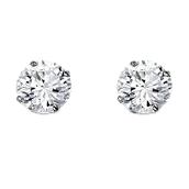 14k 4mm Swarovski Zirconia Stud Earrings with Butterfly and post