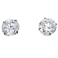 14k 5mm Swarovski Zirconia Stud Earrings with Butterfly and post