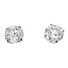 14k 6mm Swarovski Zirconia Stud Earrings with Butterfly and post