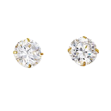 Load image into Gallery viewer, 14k 5mm Swarovski Zirconia Stud Earrings with Butterfly and post