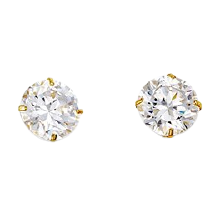 Load image into Gallery viewer, 14k 6mm Swarovski Zirconia Stud Earrings with Butterfly and post