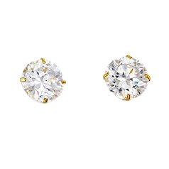 14k 5mm Swarovski Zirconia Stud Earrings with Butterfly and post