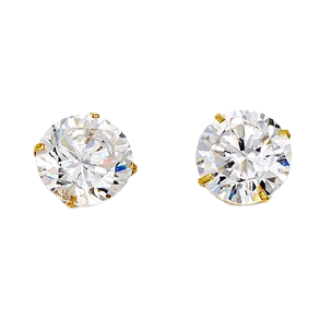 14k 7mm Swarovski Zirconia Stud Earrings with Butterfly and post